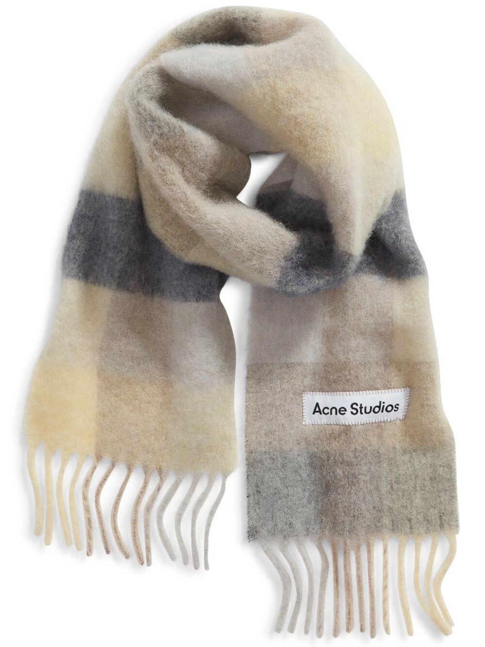 Vally Plaid Alpaca, Wool & Mohair Blend Scarf